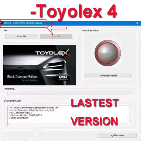 ACTIVATION TOYOLEX 4 SOFTWARE