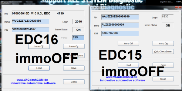 SOFTWARE IMMO OFF FOR VAG EDC15 & EDC16