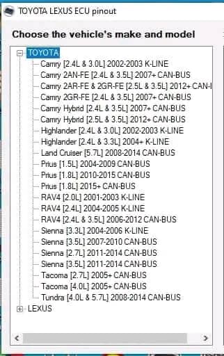 TOYOTA & LEXUS ECU Pinout Tool - Image 2